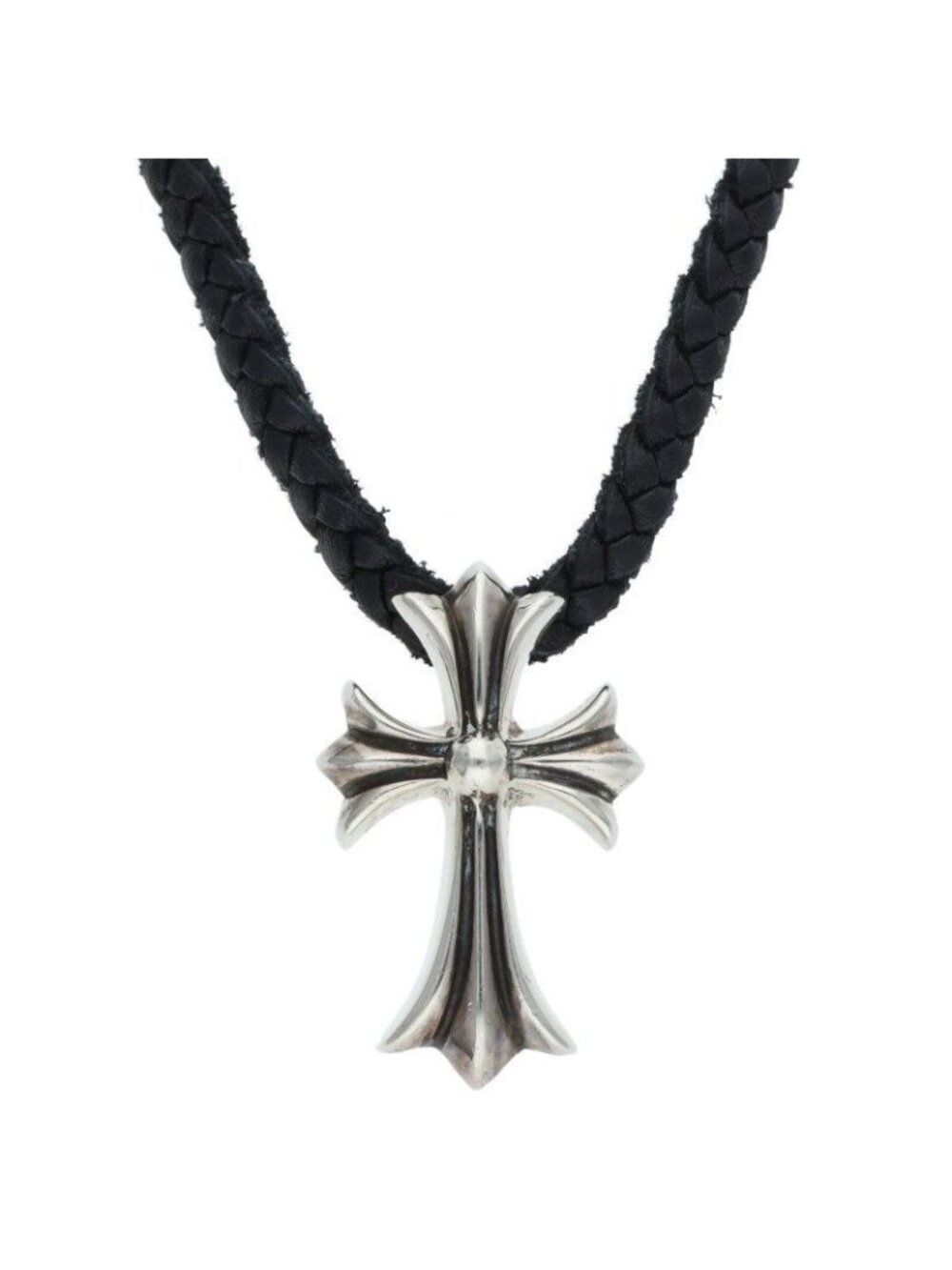 Chrome Hearts CH BC Small CH Cross Boro Chip Silver Necklace